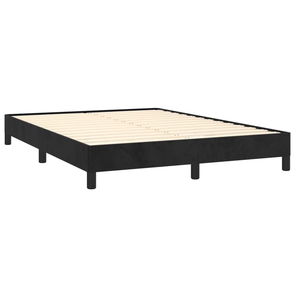 Estrutura de cama sem colchão 140x190 cm veludo preto