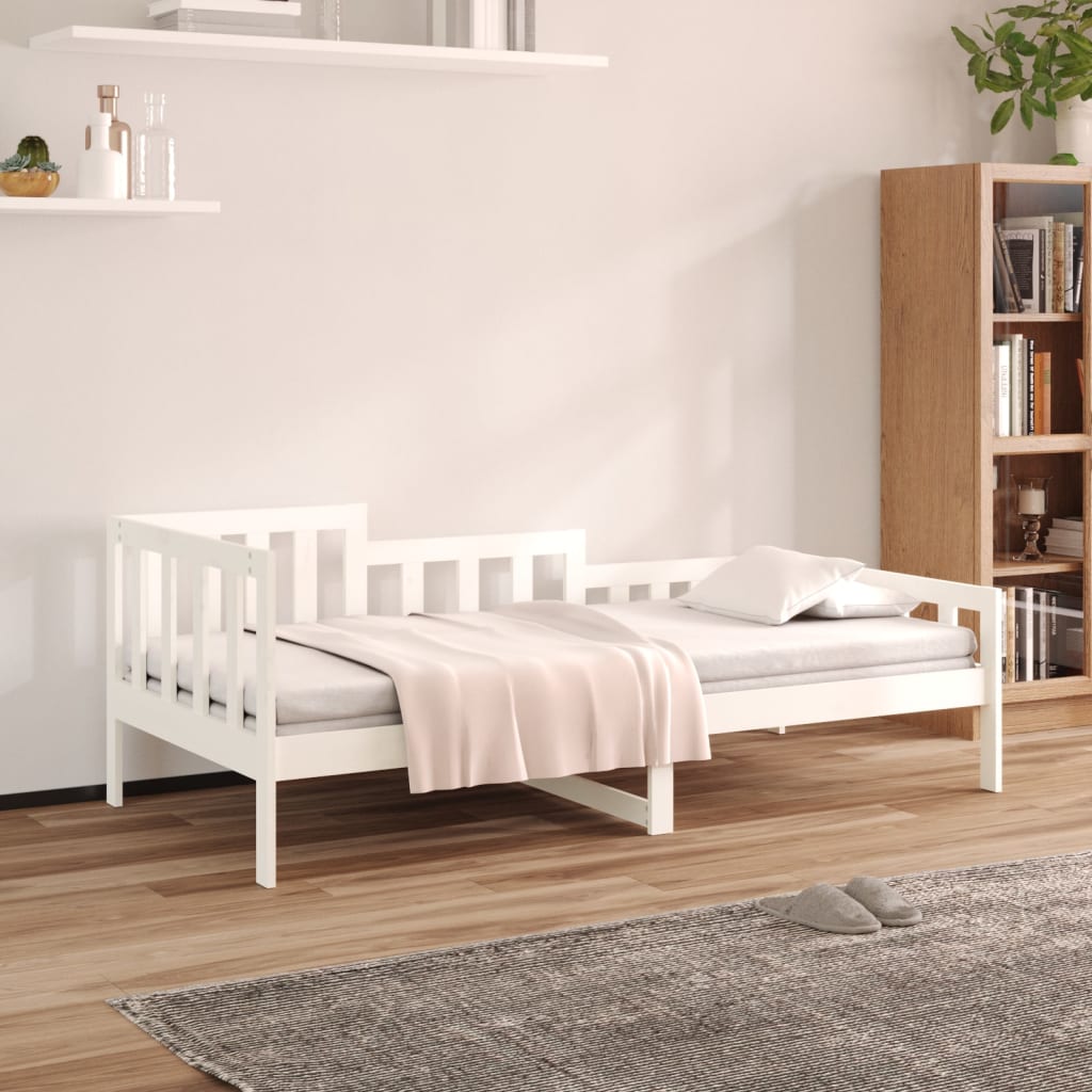 Sofá-cama sem colchão 80x200 cm madeira de pinho maciça branco