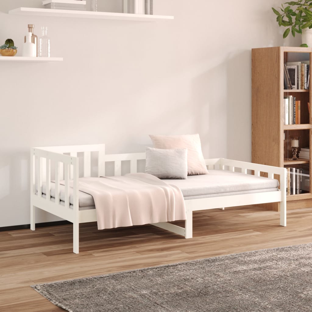 Sofá-cama sem colchão 80x200 cm madeira de pinho maciça branco