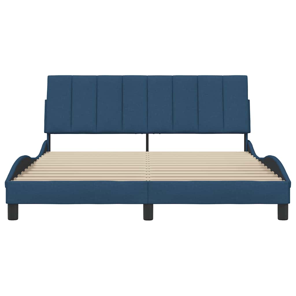 Estrutura de cama sem colchão hanko 160x200 cm tecido azul