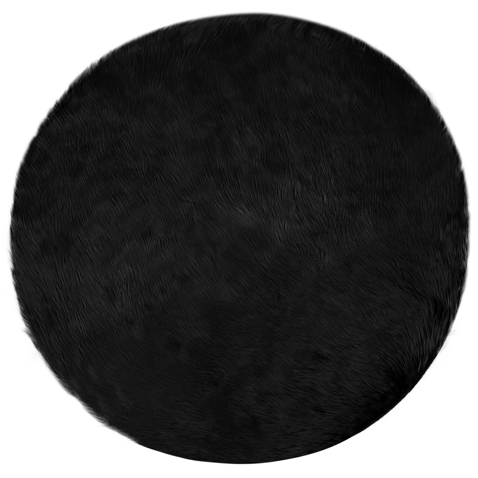 Tapete de de ovelha sintética tafalla preto ø 120 cm poliéster
