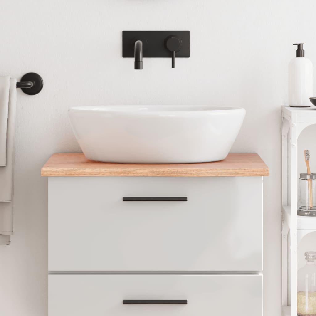 Bancada p/ wc 60x60x2 cm madeira maciça tratada castanho-claro
