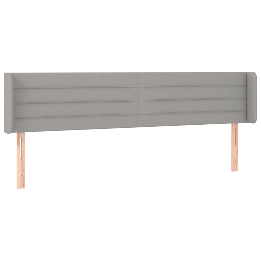 Cabeceira cama c/ luzes LED tecido 163x16x78/88 cm cinza-claro