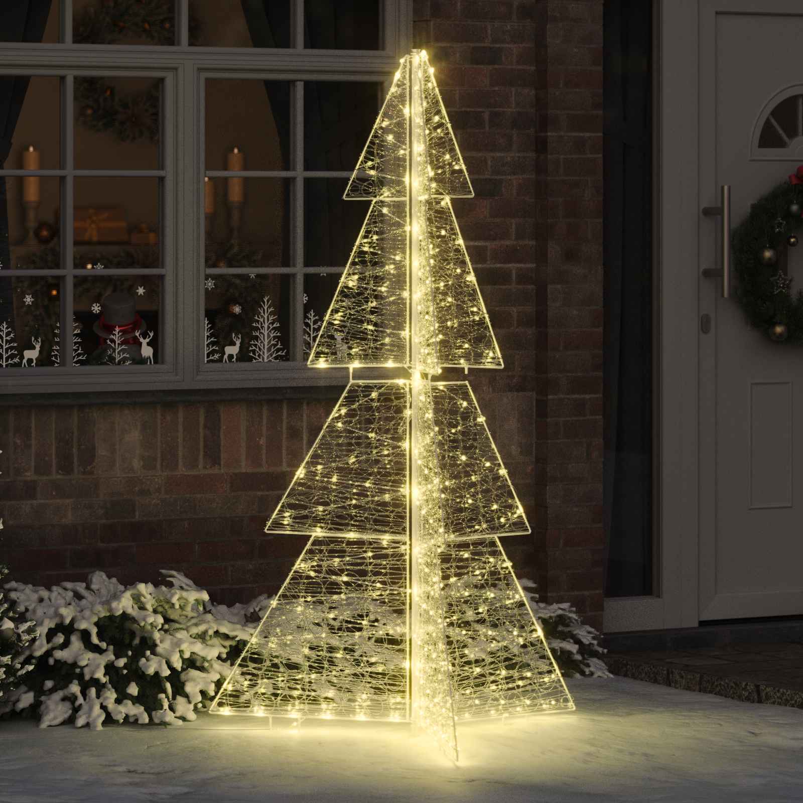 Árvore de natal com 240 leds branco quente 180 cm acrílo