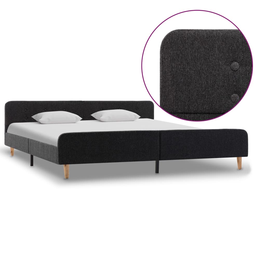Estrutura de cama 180x200 cm serapilheira cinzento-escuro