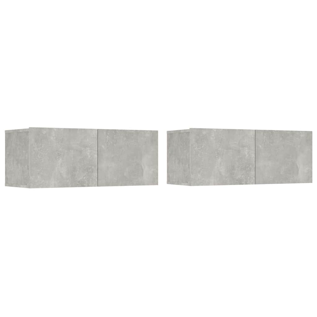 Móveis de TV 2pcs 80x30x30 cm madeira processada cinza cimento