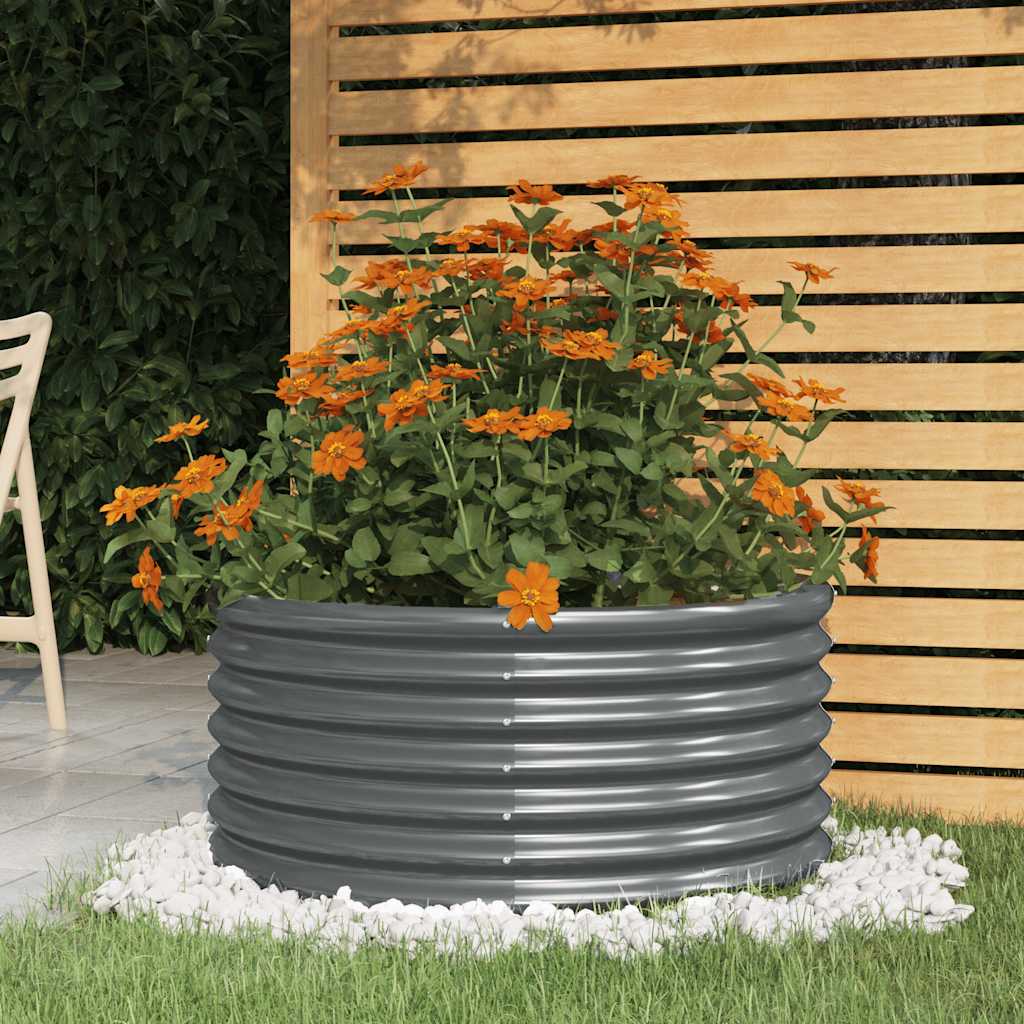 Vaso/floreira de jardim aço galvanizado 80x80x36cm antracite