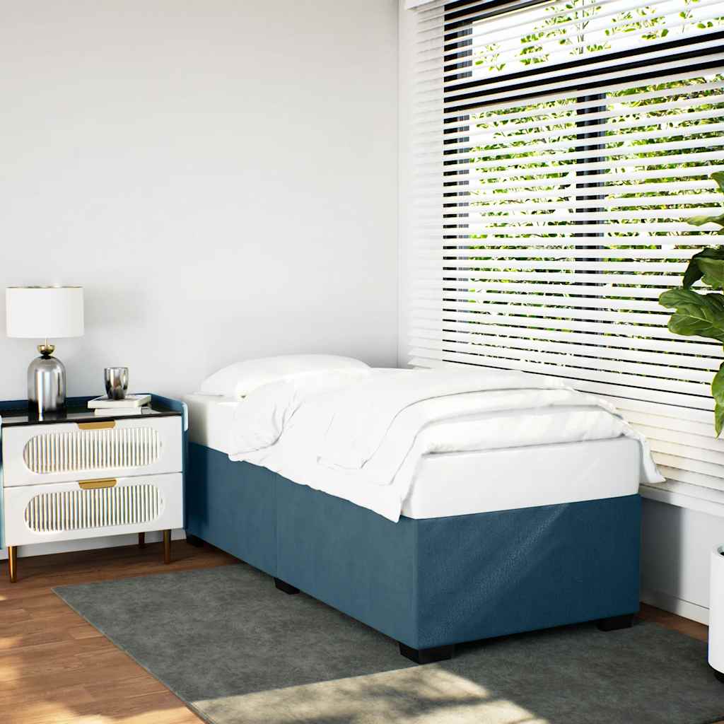 Estrutura de cama 90x190 cm veludo azul