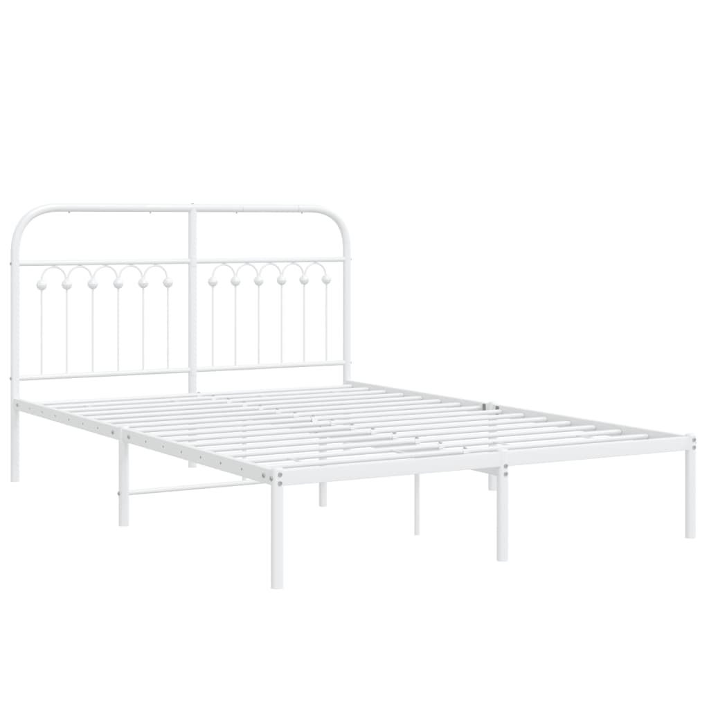 Estrutura de cama com cabeceira 140x200 cm metal branco