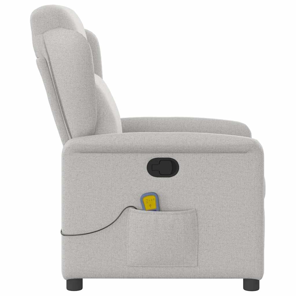 Cadeira de massagem reclinável tecido cinzento
