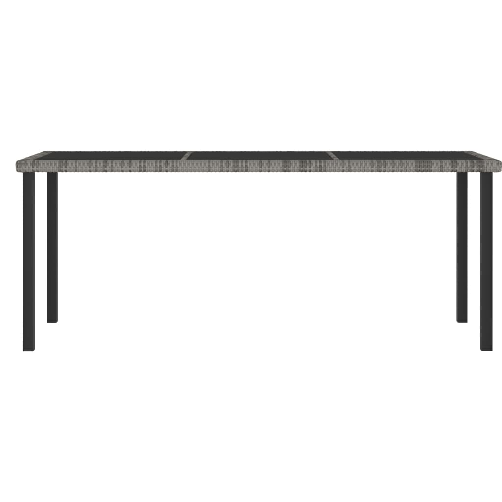 9 Pcs conjunto de jantar para jardim vime PE cinzento