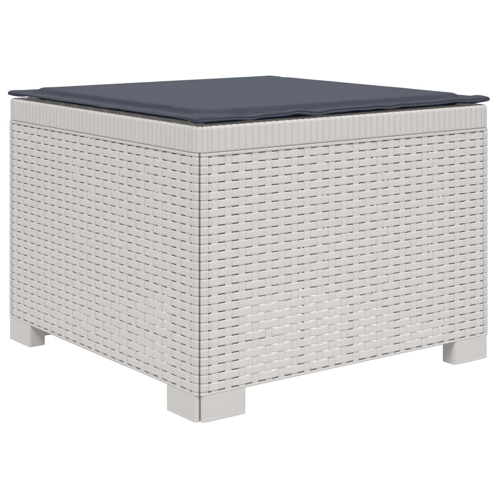 Sofá de jardim 1 lugar com almofada look rattan PP branco