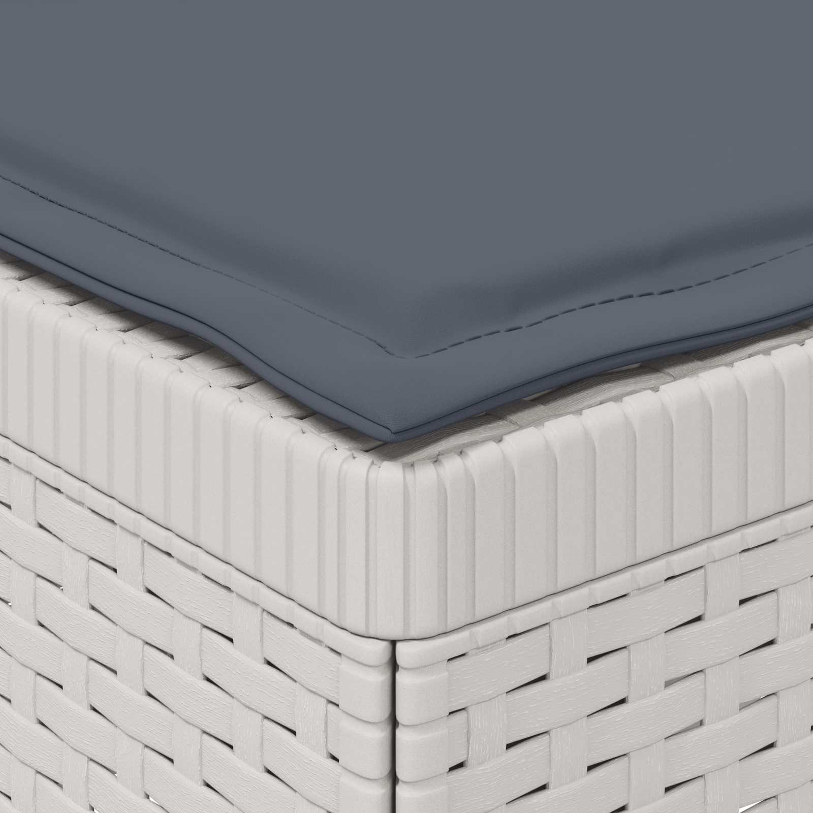 Sofá de jardim 1 lugar com almofada look rattan PP branco