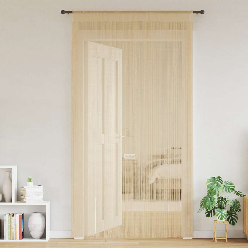 Cortinas de fios 2 pcs 140x250 cm bege