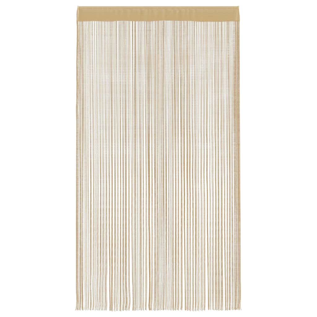 Cortinas de fios 2 pcs 140x250 cm bege