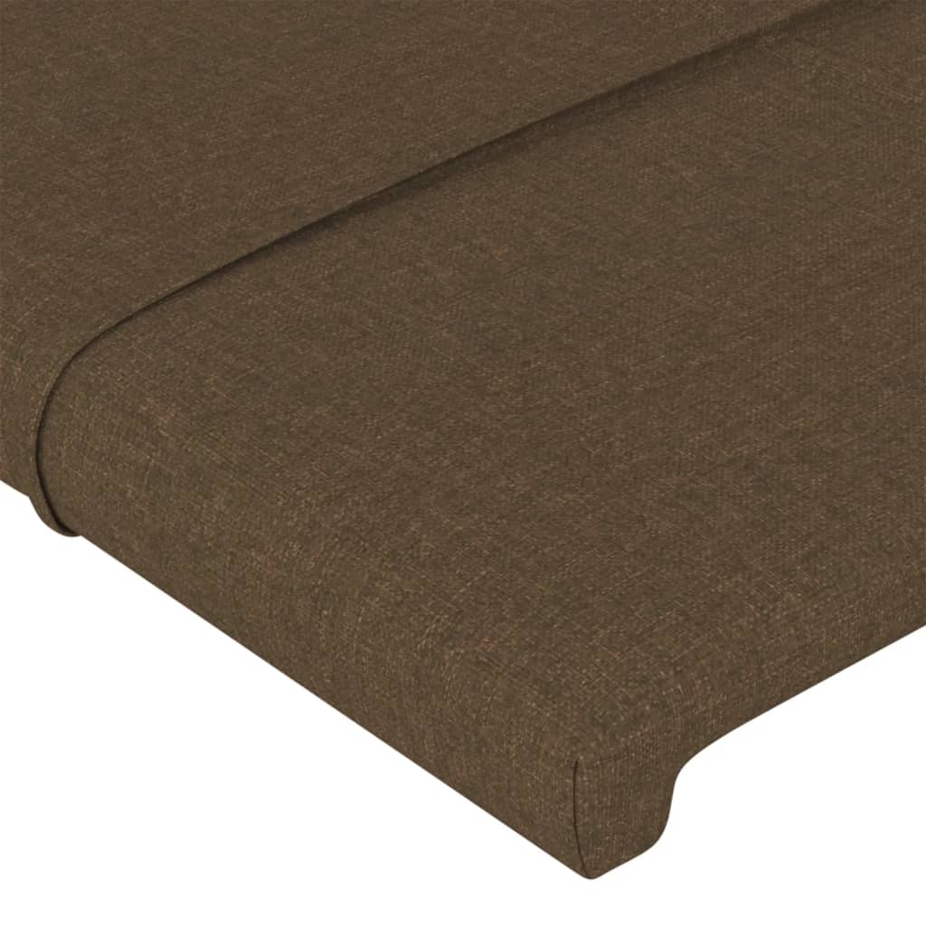 Cabeceiras castanho-escuro 144x5x78/88 cm tecido