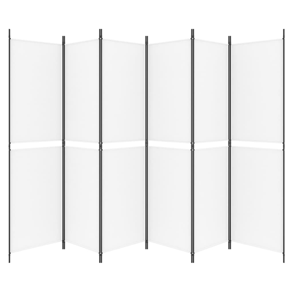 Biombo com 6 painéis 300x200 cm tecido branco