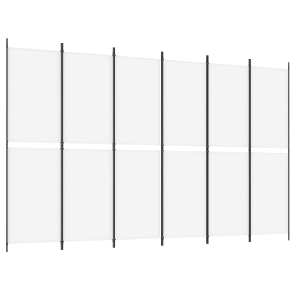 Biombo com 6 painéis 300x200 cm tecido branco