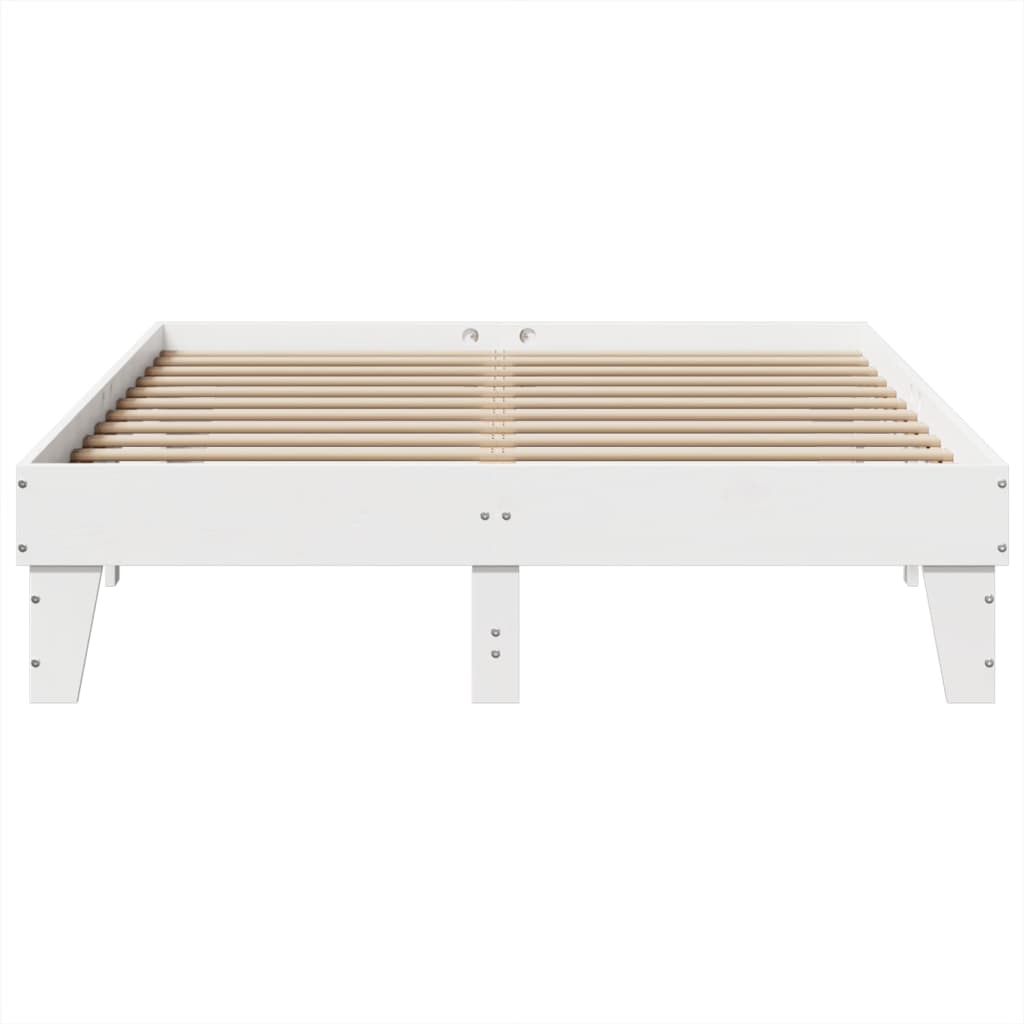Cama sem colchão 150x200 cm madeira de pinho maciça branco