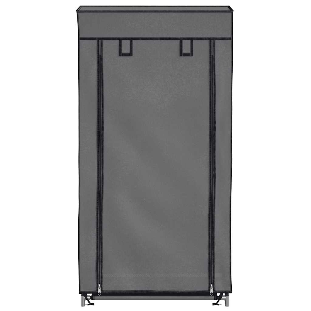 Sapateira com cobertura 58x28x106 cm tecido cinzento
