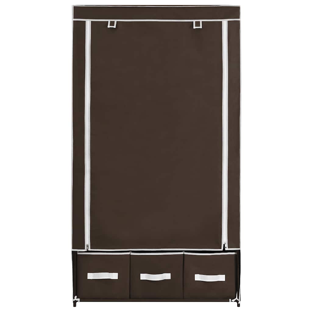 Roupeiro 87x49x159 cm tecido castanho