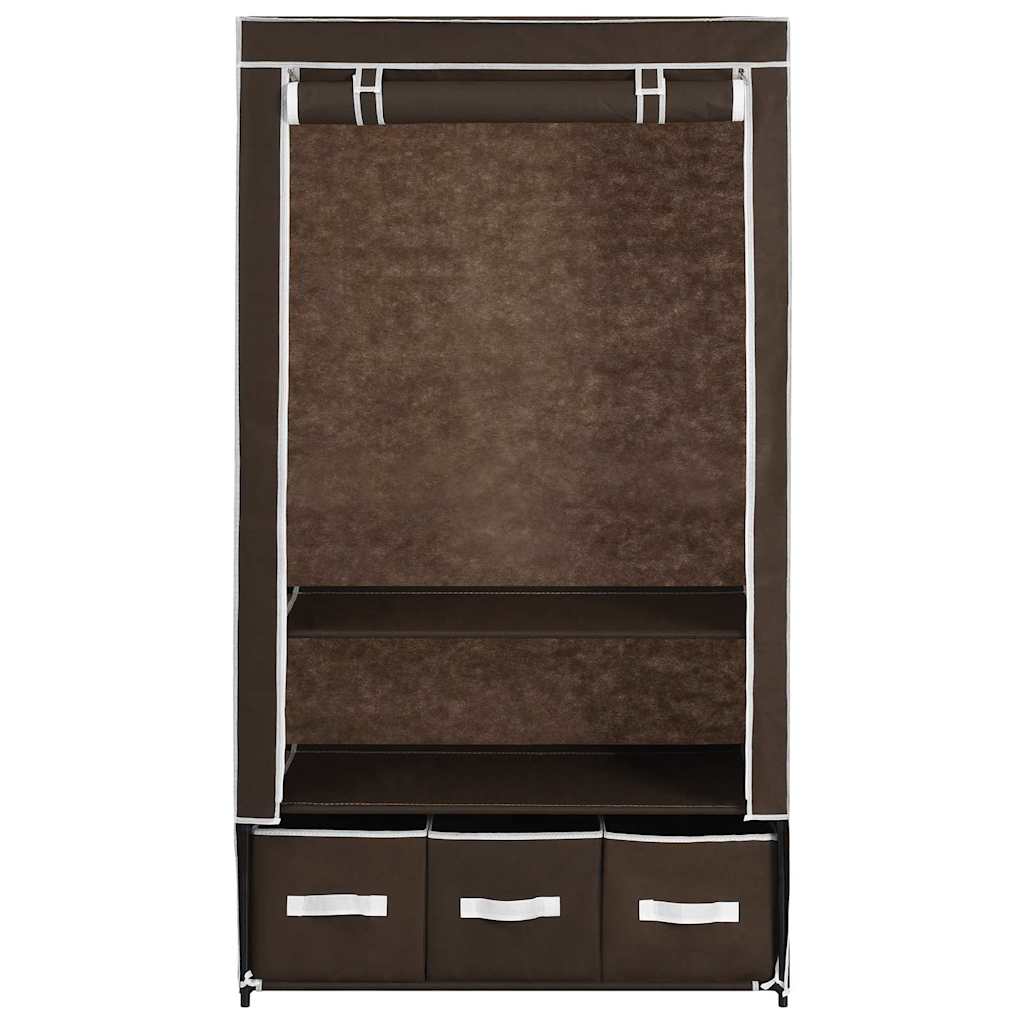 Roupeiro 87x49x159 cm tecido castanho