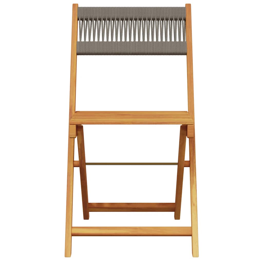 3 Pcs conjunto de bistrô polipropileno/madeira maciça cinzento
