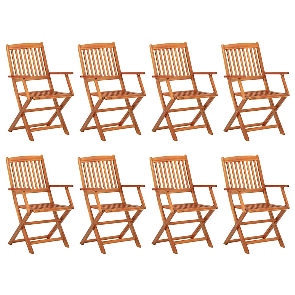 9 Pcs conjunto de jantar para jardim 220x90x75 cm acácia maciça