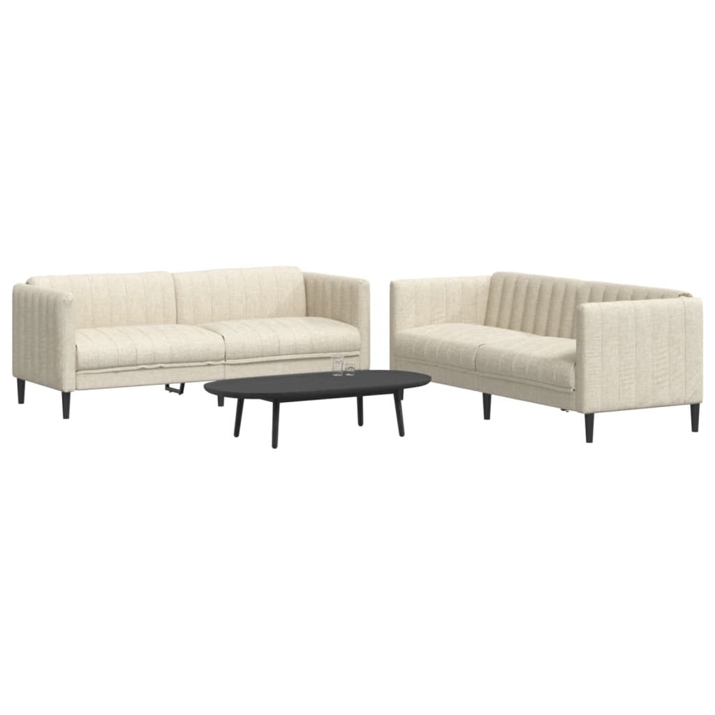 2 Pcs conjunto de sofás tecido cor creme