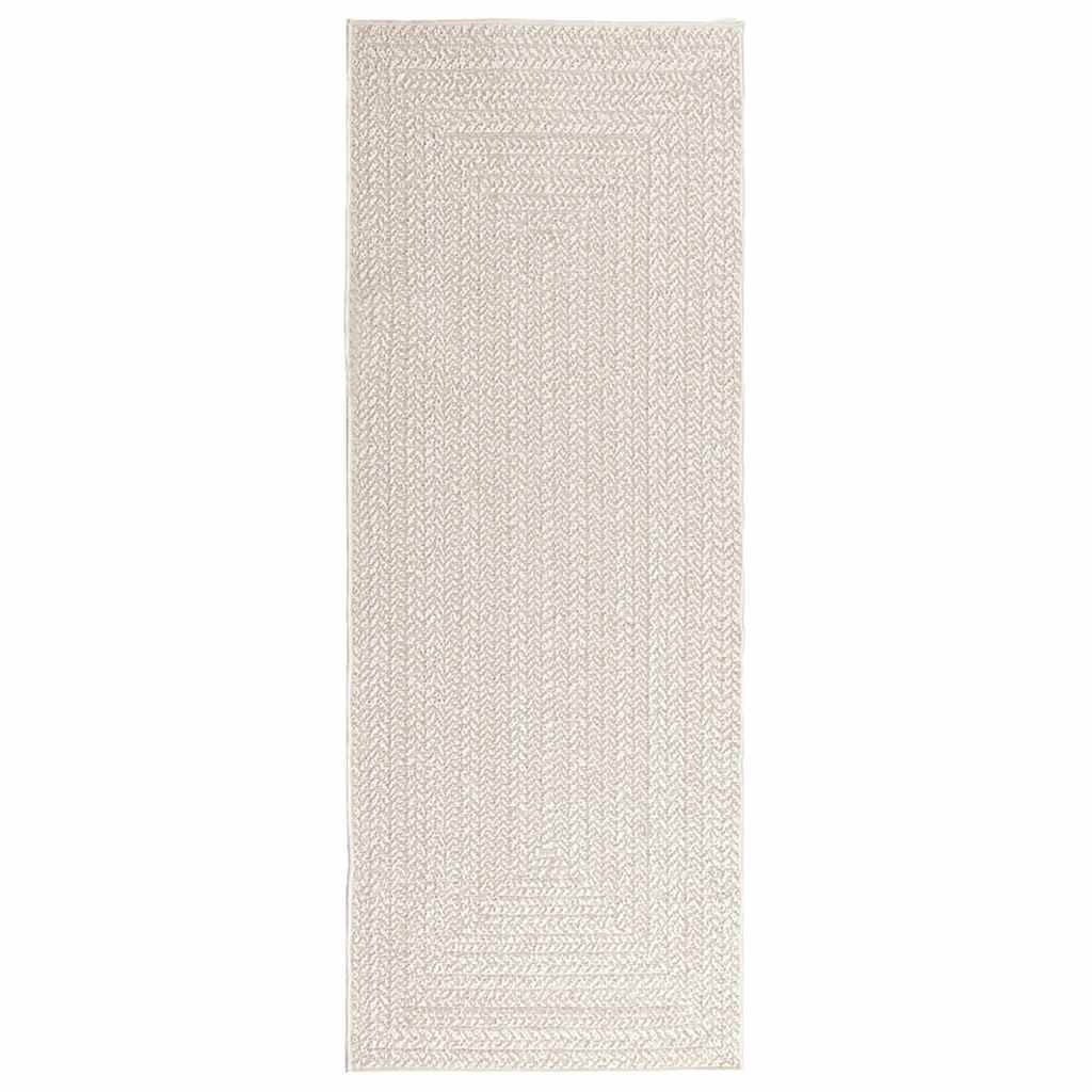 Tapete zizur creme 80x200cm aspeto de juta interior e exterior