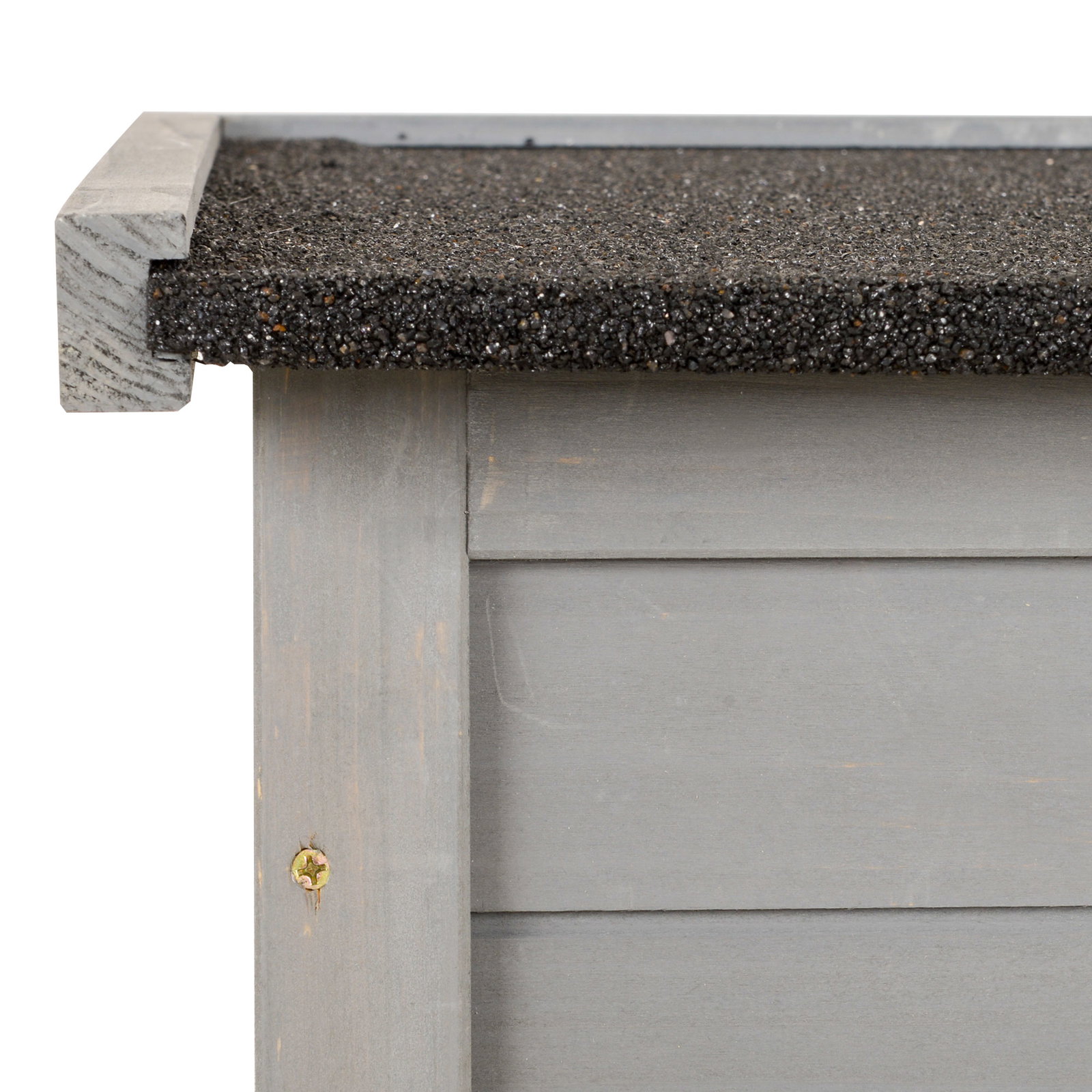 Armário de Armazenamento de Madeira para Jardim com 2 Prateleiras Interiores 2 Portas e Teto Inclinado para Exterior Terraço 87x