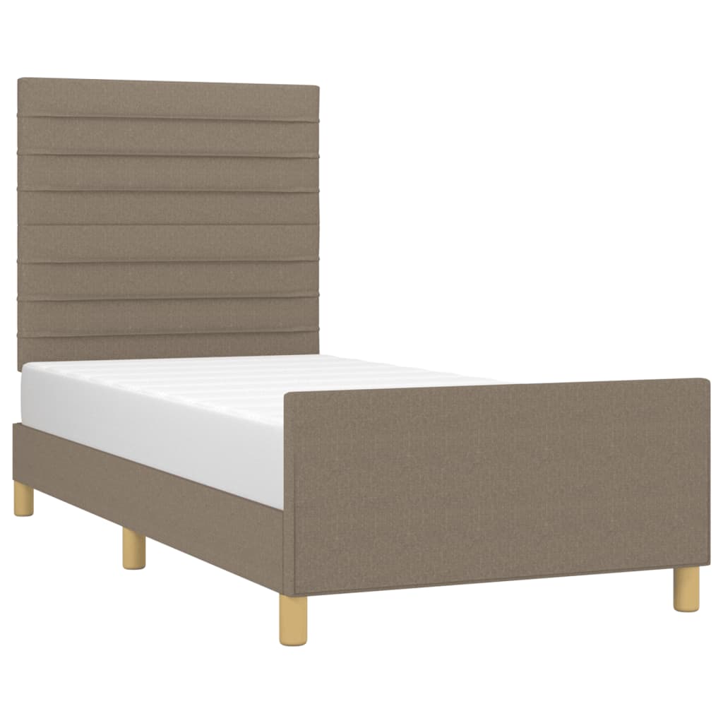 Estrutura de cama sem colchão 90x190 cm tecido cinzento
