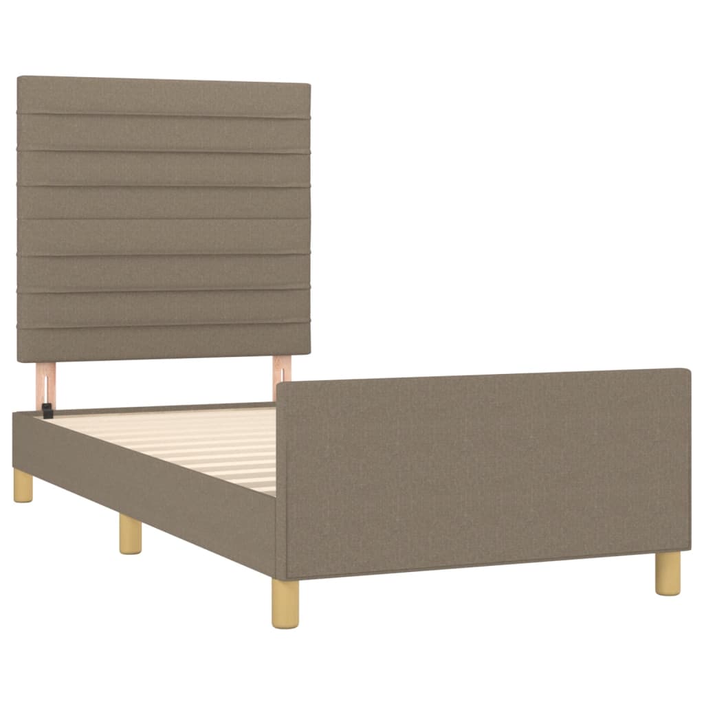 Estrutura de cama sem colchão 90x190 cm tecido cinzento