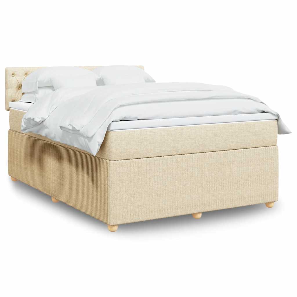 Cama com molas/colchão 140x190 cm tecido cor creme