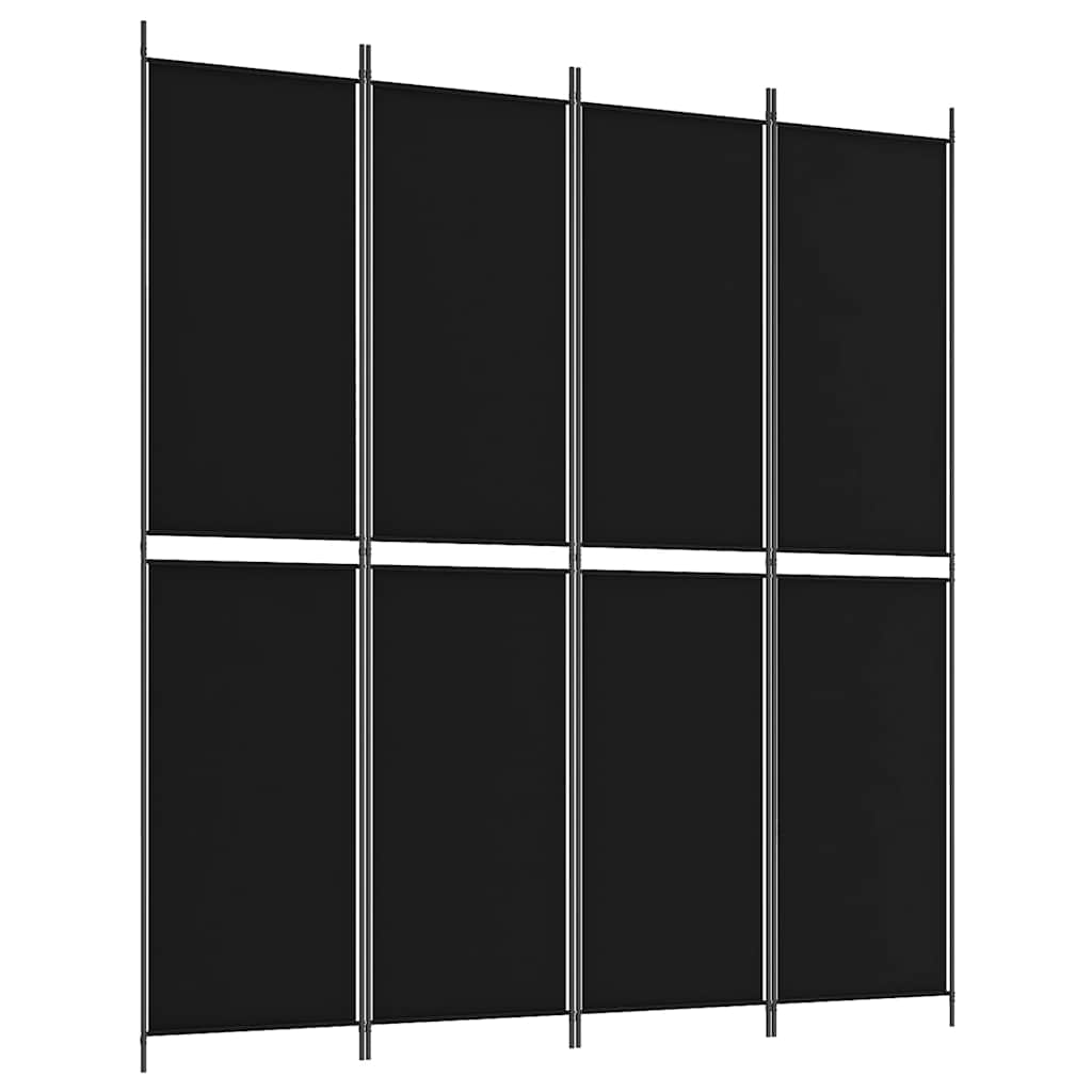 Biombo/divisória com 4 painéis 200x220 cm tecido preto