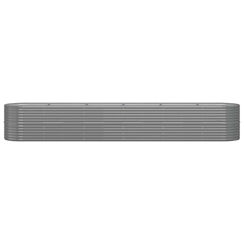 Canteiro elevado jardim 440x80x68cm aço galvanizado cinzento