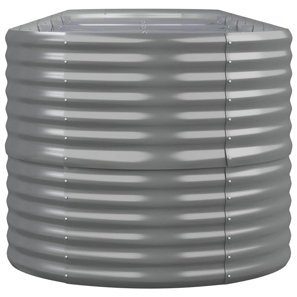 Canteiro elevado jardim 440x80x68cm aço galvanizado cinzento