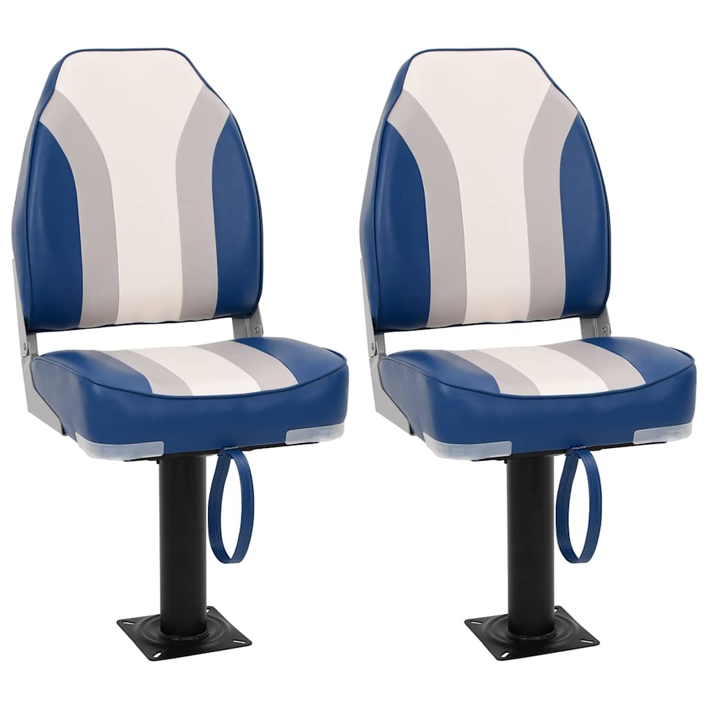Cadeiras para barco dobráveis 2 pcs com encosto alto