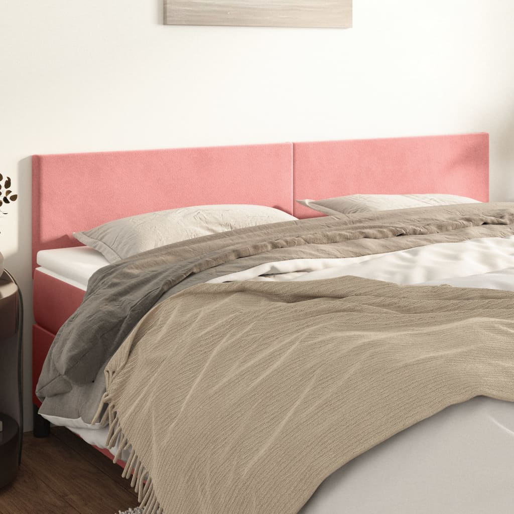 Cabeceiras rosa 200x5x78/88 cm veludo
