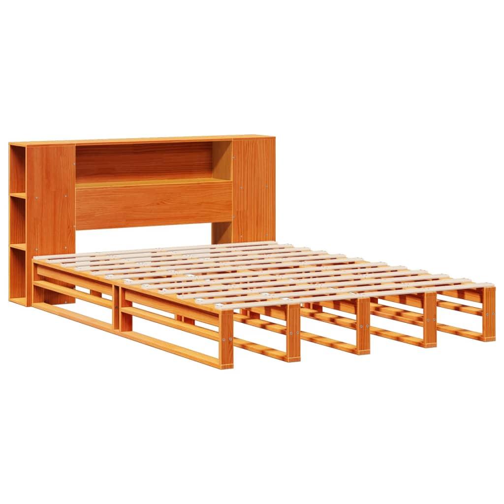 Cama com estante sem colchão 135x190 cm madeira maciça