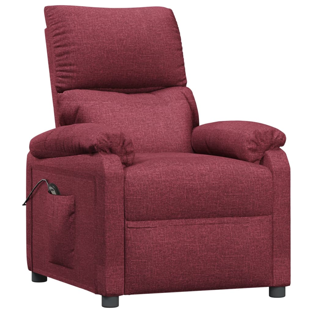 Poltrona elétrica reclinável tecido vermelho tinto