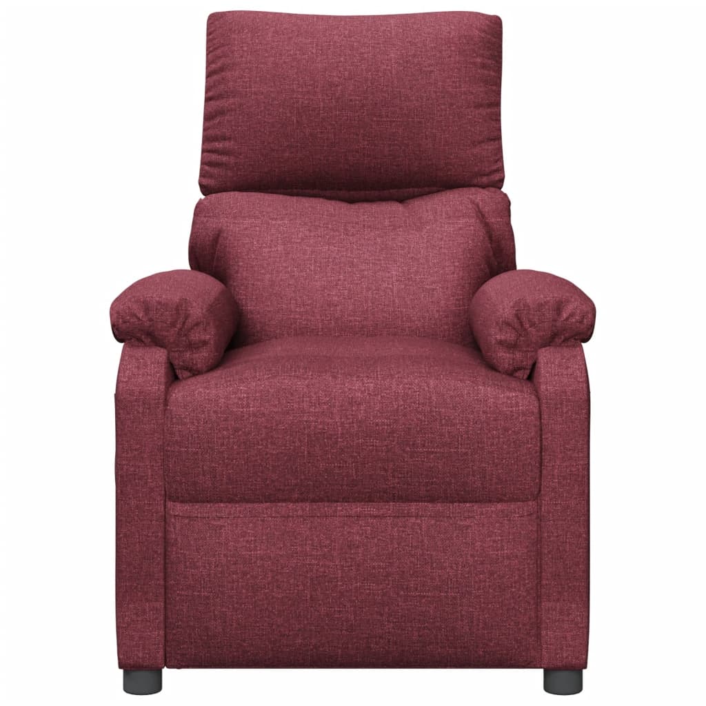 Poltrona elétrica reclinável tecido vermelho tinto