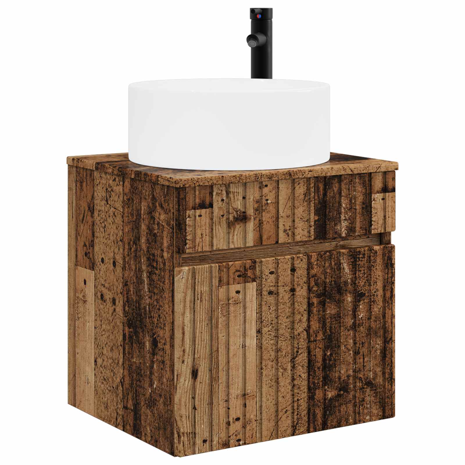 Vanidade de pia de parede madeira antiga 49 x 44,5 x 65,5 cm