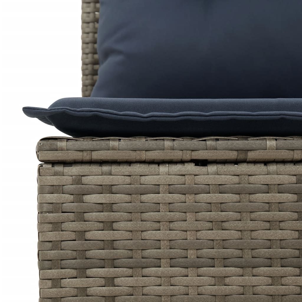 Conjunto de sofá de jardim com 6 peças e almofadas em rattan sintético cinza