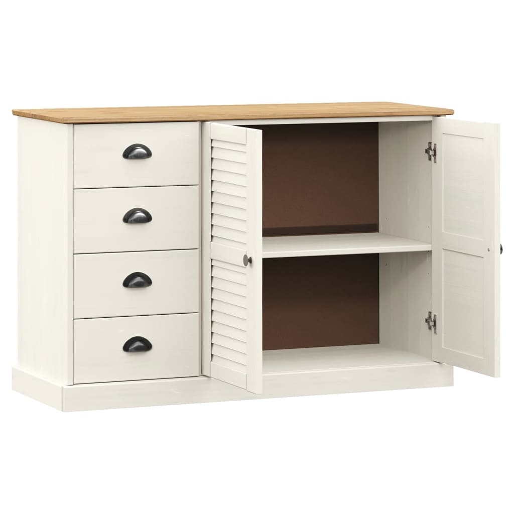 Aparador com gavetas vigo 113x40x75 cm pinho maciço branco