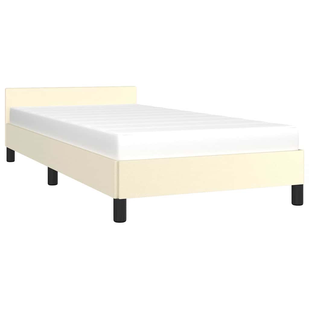 Estrutura cama c/ cabeceira sem colchão 90x200 cm creme