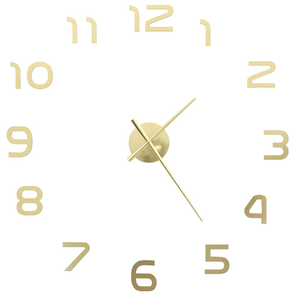 Relógio de parede 3d com design moderno 100 cm xxl dourado