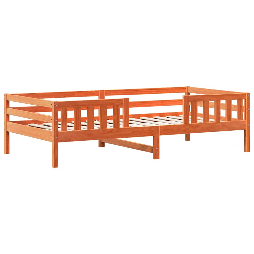 Cama sem colchão 90x200 cm pinho maciço castanho-mel