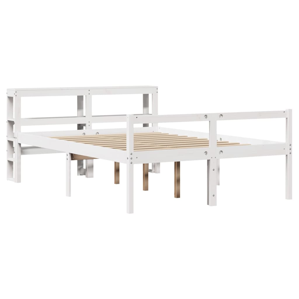 Cama para idosos com cabeceira 120x200 cm pinho maciço branco
