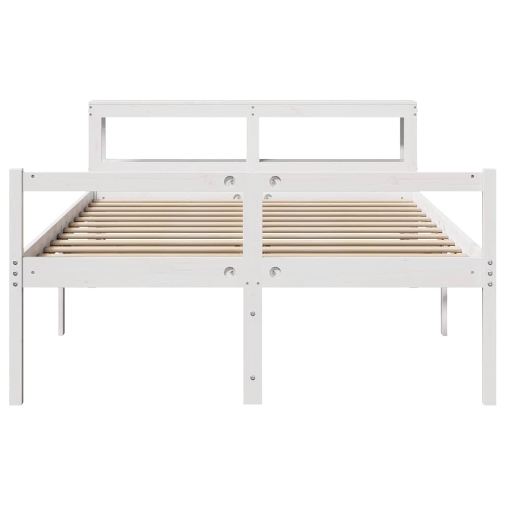 Cama para idosos com cabeceira 120x200 cm pinho maciço branco
